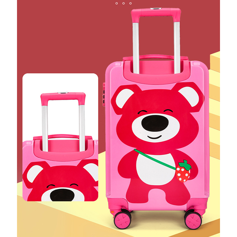 Nuevo oso 3D maleta para niños rueda universal caja de tracción para niños bloqueo de contraseña maleta mayorista tracción para niños