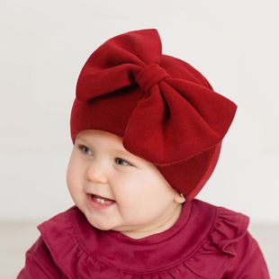 Baby Newborn Bow Hat European and American Fashion Warm Baby Hat 15 Color Spring and Autumn Fetal Hat