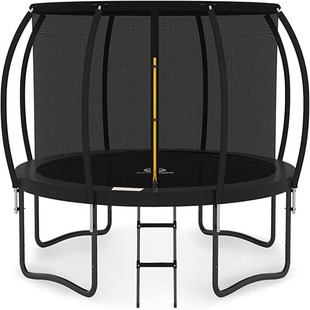 Outdoor Commercial Trampoline Safety Net with Fiber Poles, Indoor Children's Trampoline, Adult Trampoline with Protective Net, Foldable Design