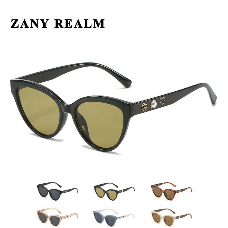 Nuevo ojo de gato retro en línea gafas de sol de la celebridad exquisito Chanel perla Camelia anti-azul gafas de luz fabricante en stock 5001