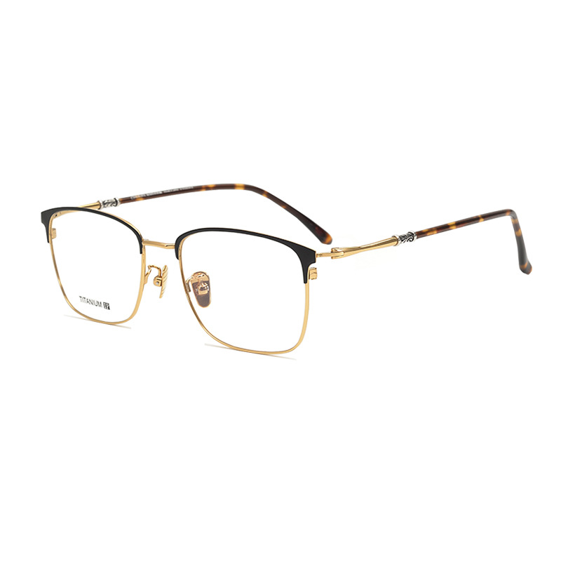 Versatile Minimalist Pure Titanium Eyeglass Men, Artistic Retro Style, Unique Square Frame, Ultra-light Finished Optical Frames Myopia,_voghion.com