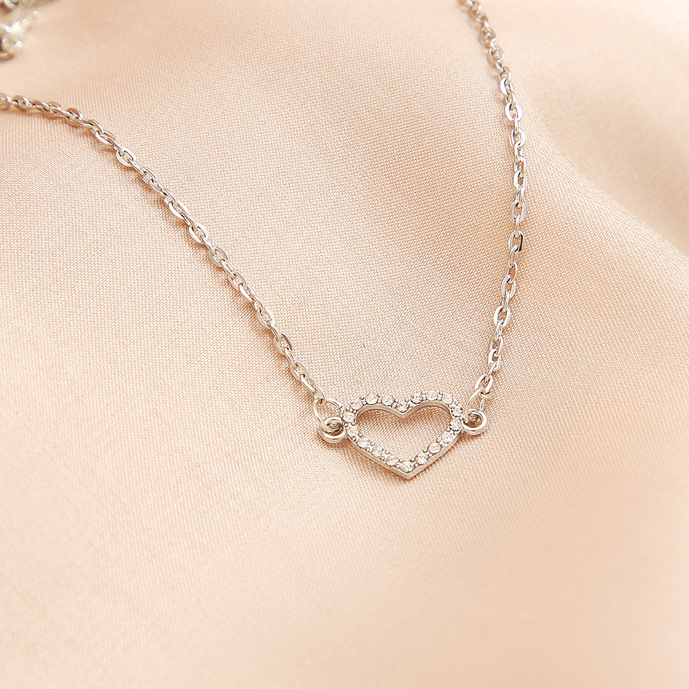 New Creative Simple Womenu0027s Jewelry Heart Pendant Diamond Necklace