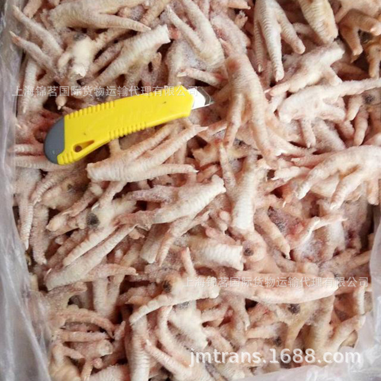 进口冻品 冷链食品 冷冻鸡翅 冷冻鸡爪 清关拖车 冷链物流