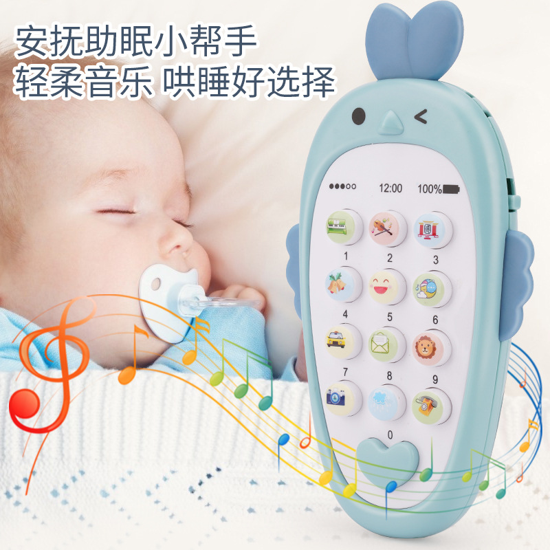 Teléfono móvil de los niños del bebé juguete educativo simulación música educación temprana comodidad 1 a 3 años bebé mordedor