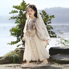 新款女童汉服西域超仙公主连衣裙中国古风异域风情套装苗疆民族服