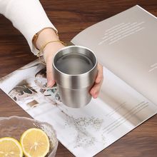 304不锈钢饮料水杯韩式双层杯子餐厅饭店茶杯防摔扎啤酒杯牛奶杯