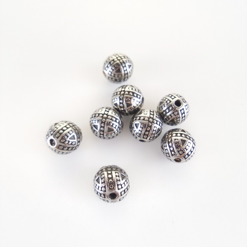 DIY stainless steel irregular dot pattern jewelry beaded accessories accessories material handmade bracelet large hole beads hammer pattern