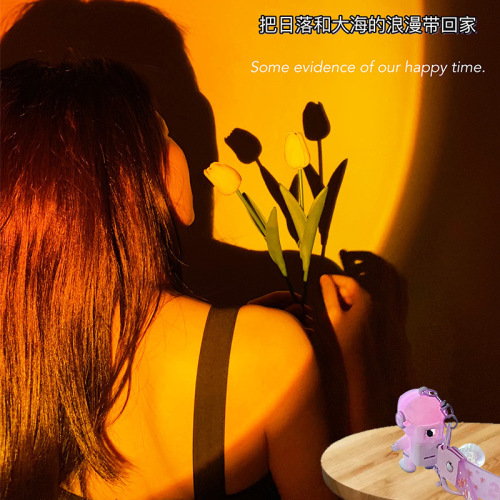 Astronaut Sunset Ambience Light Keychain Pendant Exquisite Couple Bag Pendant Valentine's Day Gift Wholesale