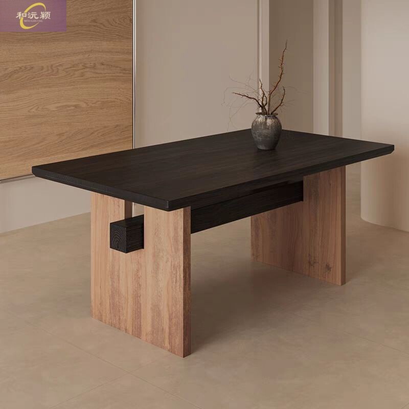 Medieval-Style Creative Solid Wood Table, Stable and Thickened, Modern Minimalist Designer Studio Rectangular Office Desk Medieval-Style Creative Solid Wood Table, Stable and Thickened, Modern Minimalist Designer Studio Rectangular Office Desk