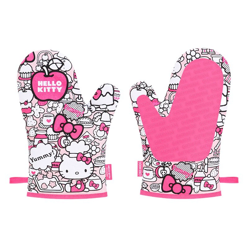 Кухонные KITTY теплоизоляционные высокотемпературные перчатки камуфляжные перчатки против ожогов микроволновая печь кухонная духовка утолщенные 2 шт.
