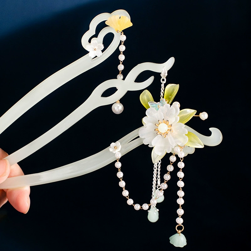 Современная китайская шпилька, камень врезной, ханфу, аксессуар для волос, чжуншэн, простой и элегантный дизайн