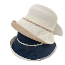 日本和纸帽子女轻薄透气渔夫帽夏季时尚太阳帽显脸小