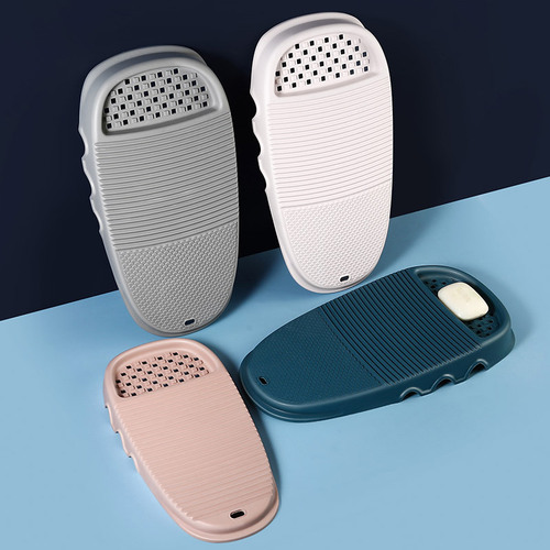 Washboard dual-purpose Nordic style large household thickened plastic with soap holder soap tank laundry pad hand rub washboard