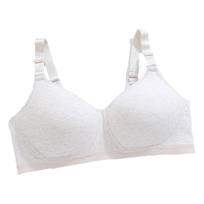 Zhangyan Factory Direct Supply of Middle-Aged and Elderly Wire-Free Intimates Molded Cup Back Buckle Bra, Comfortable Mother's Style Intimates Bra