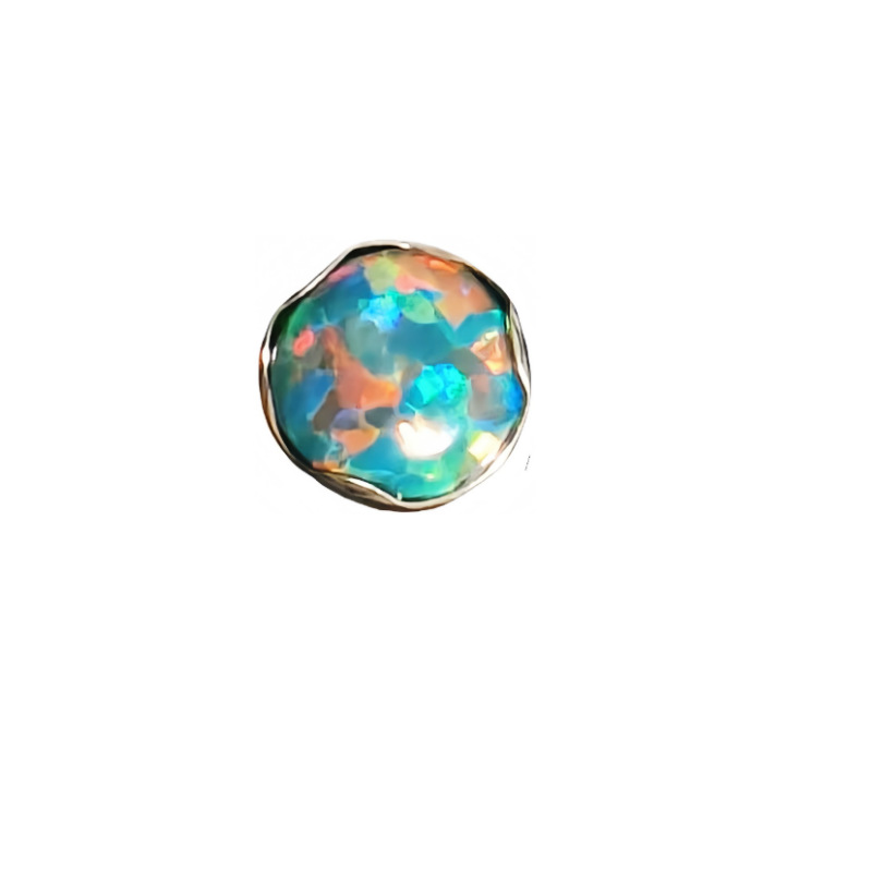 G23 Titanium Alloy External Thread Wave Opal Lip Nail Eyebrow Ear Bone Body Piercing Jewelry Wholesale detail image 9