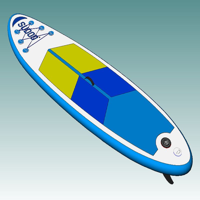 Bloqueo azul y amarillo SUP tabla de remo inflable para adultos tabla de surf marina profesional de pie tabla de remo conveniente plegable