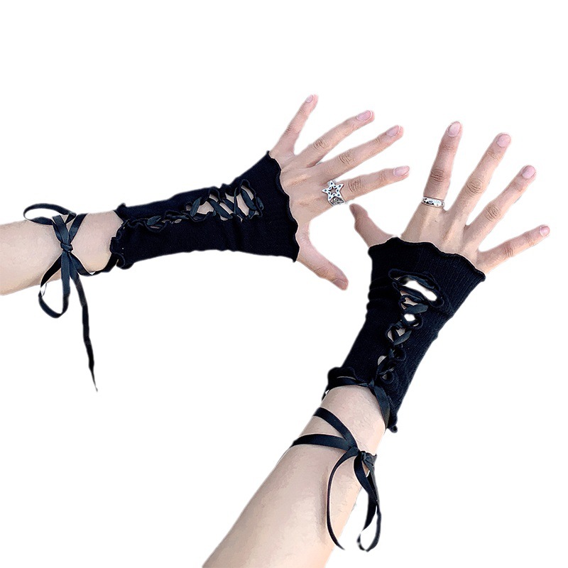 Y2g encaje-up mano manga Lolita encaje DIY japonés chica ins corrector opresleeve mujer Harajuku estilo corto abierto dedo