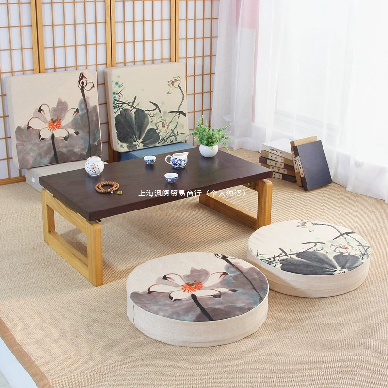 Japanese-style tatami mat futon cushion thickened pouf removable and washable tea ceremony bay window round meditation cushion Zen kneeling wholesale