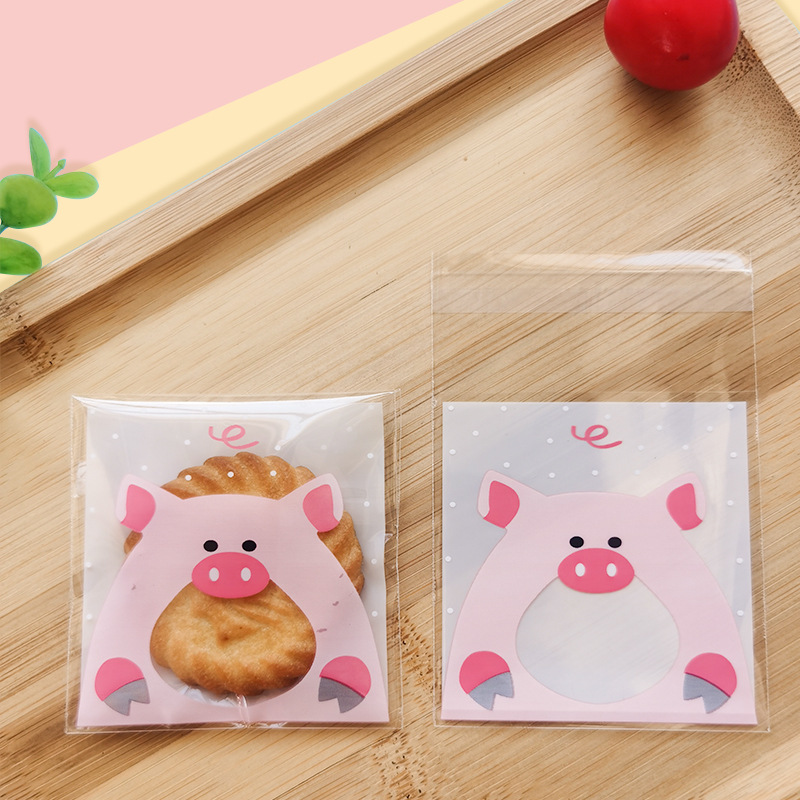 7*7 die-cut OPP plastic packaging self-adhesive bag universal cartoon plastic bag baking food biscuit bag wholesale