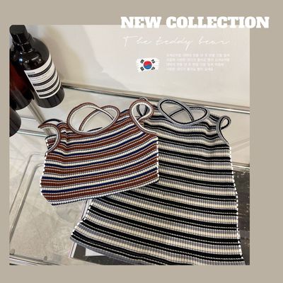 Children's wear 2021 Summer wear new pattern stripe camisole Sleeveless Primer Sunscreen Korean Edition Nubao