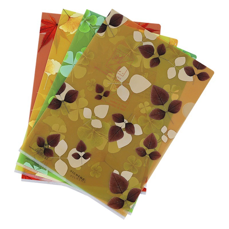 В наличии для печати логотип мультфильм шаблон одностраничной папки рекламные прозрачные офисные материалы L-типа PP папка оптом