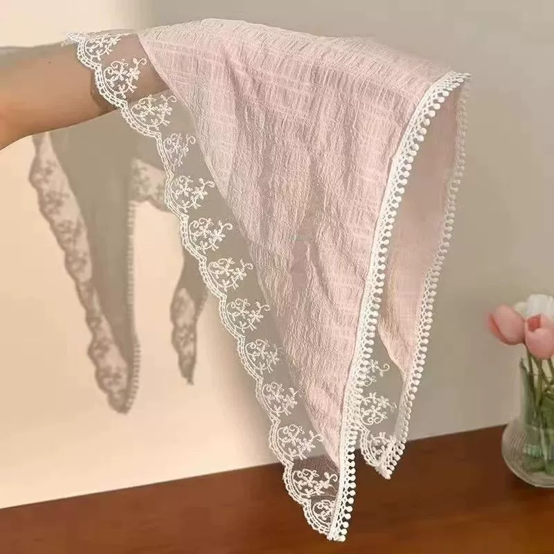 Lace retro summer scarf, with embroidery