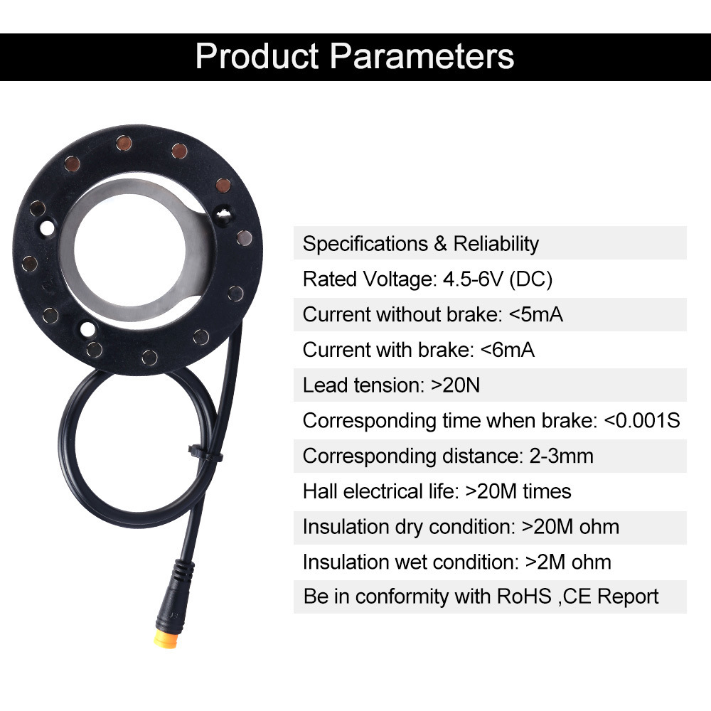 Electric Assist Bicycle Integrated Power Sensor 12-Magnetic Dual Hall Sensor Mountain Bike Conversion Electric Bike Booster