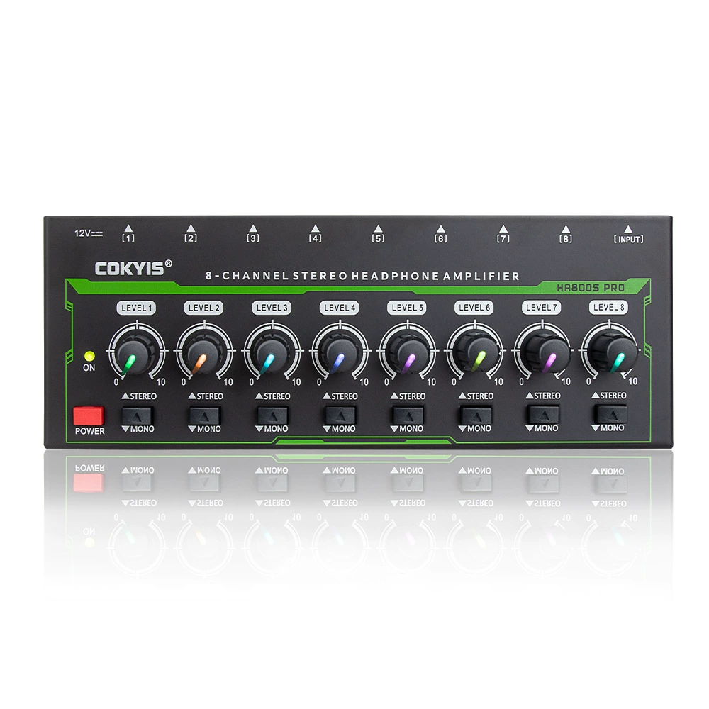 8-канал усилитель наушников с RGB моно переключатель стерео 8 6.35mm разъем для наушников