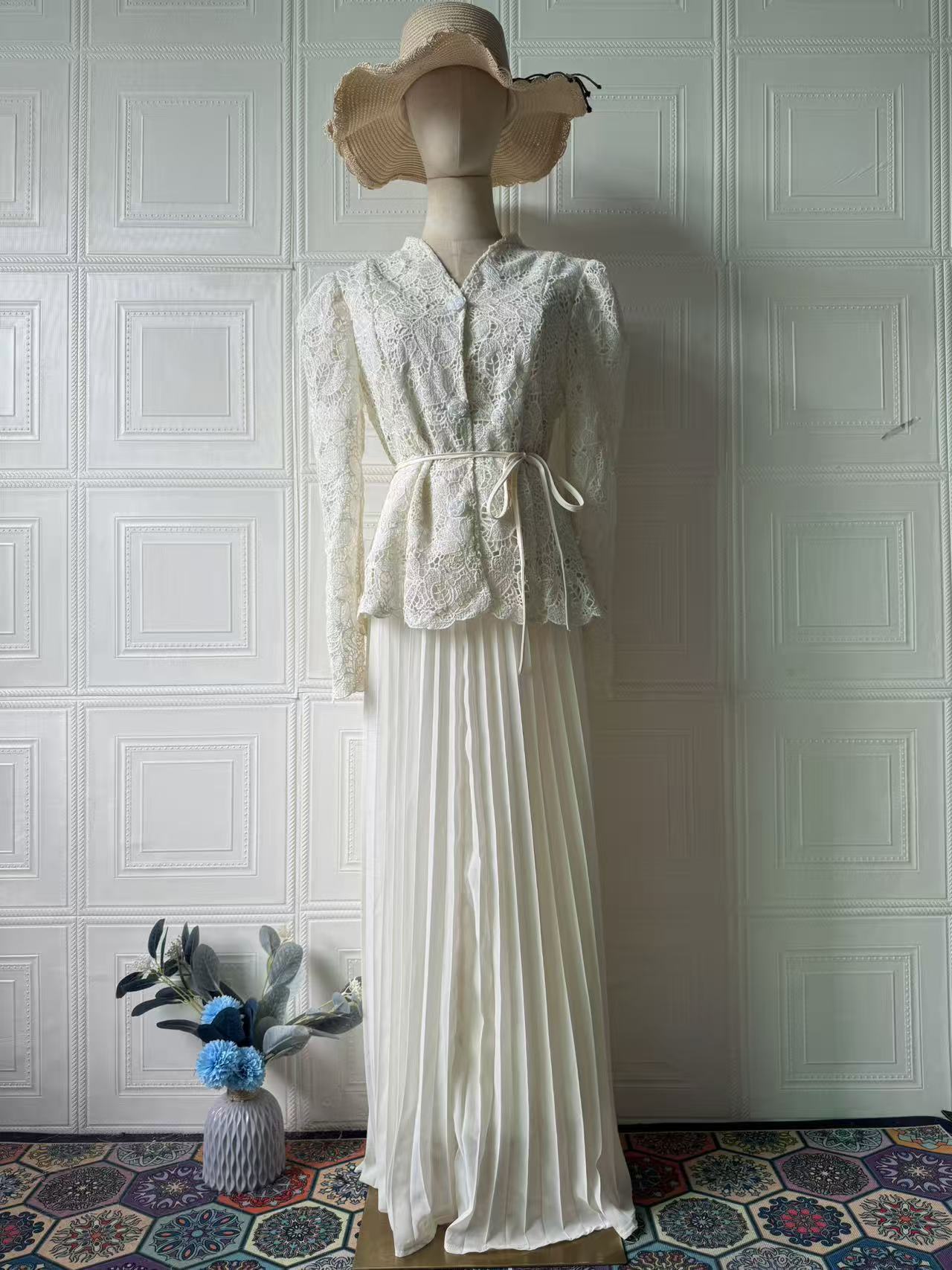 Set gonna elegante a maniche lunghe stile autunnale di lusso_voghion.com