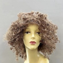 跨境批发纯色爆炸头女士高雅高端阻燃丝假发头套