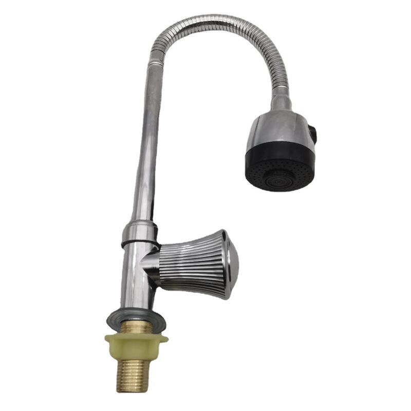 Single-cold spiral kitchen faucet single-joint vegetable basin faucet vertical universal tube rotating vegetable basin single-cold faucet Single-cold spiral kitchen faucet single-joint vegetable basin faucet vertical universal tube rotating vegetable basin single-cold faucet