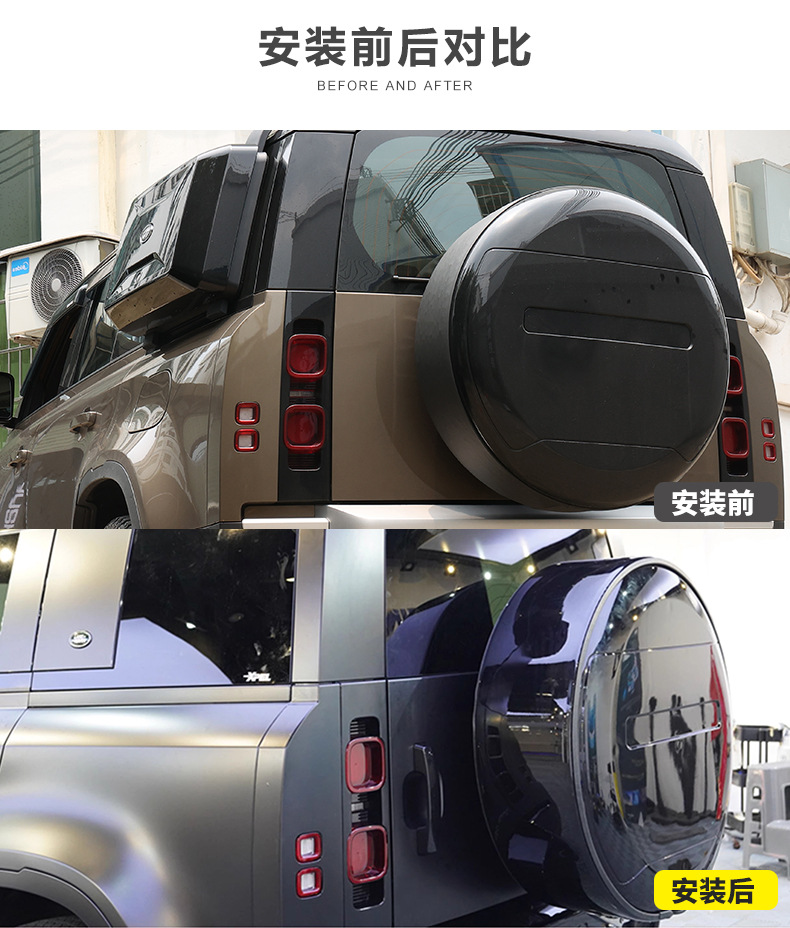 Suitable for 20-25 New Model Land Rover Defender Spare Tire Cover Outer Ring Modification Special Accessories 90/110 Special Off-Road Use