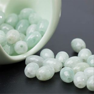 Natural Jade Loose Beads Oil Green Rice Beads Passepartout Jade Beads DIY Bracelet Necklace Loose Beads
