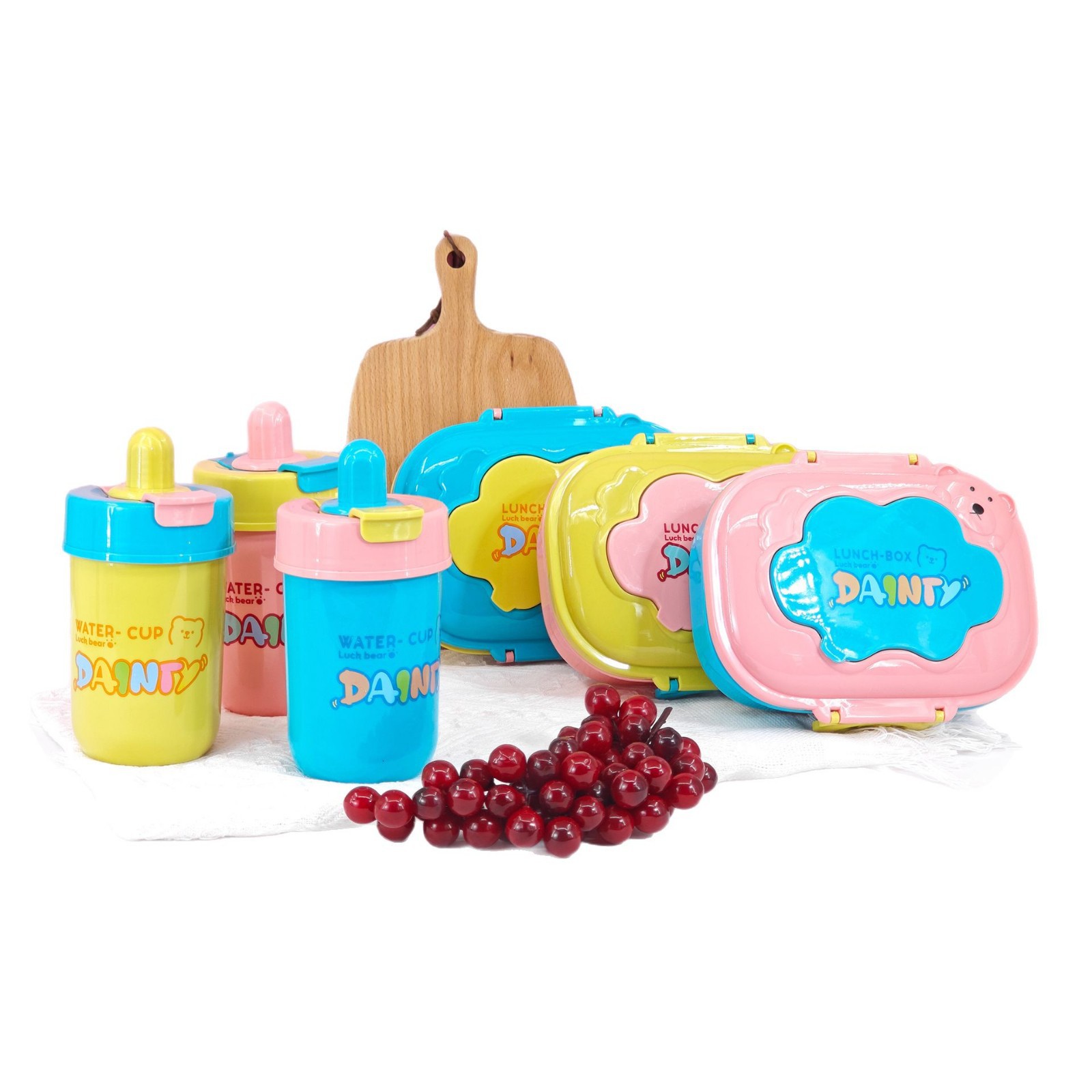 JINGMAO venta caliente caja de almuerzo de dibujos animados kettle set estudiantes niños lindos caja de almuerzo de almuerzo bebida directa taza de agua de paja