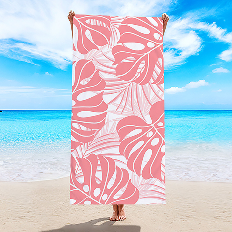 Summer new microfiber double terry cloth beach towel printed beach towel swimming sunscreen shawl wholesale