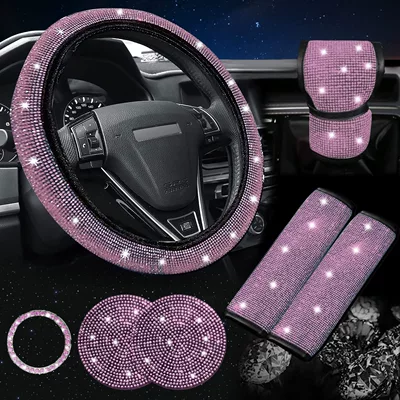 Steering wheel cover – coaster cross-border multi-set combination - pink-38cm