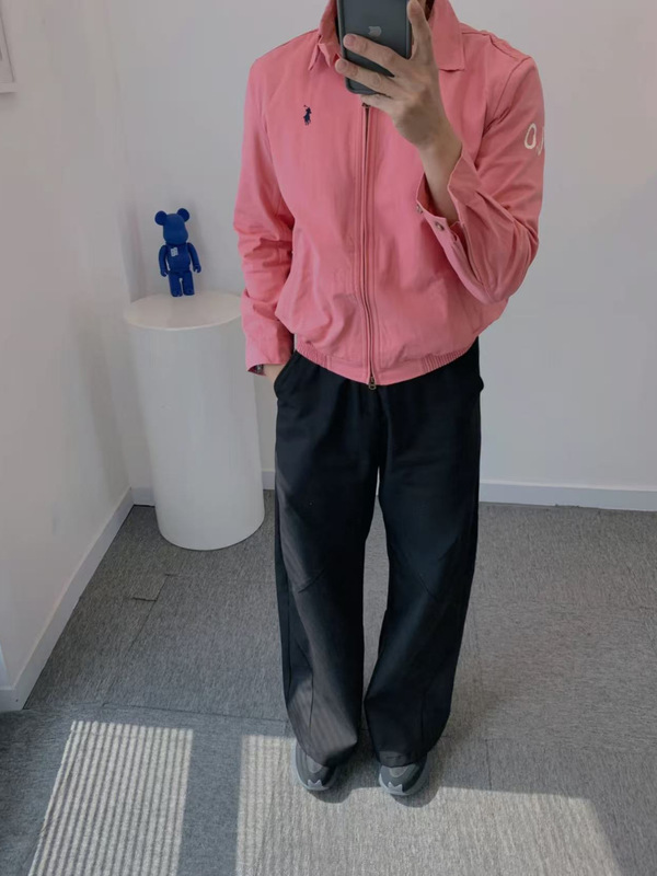 现货RL拉夫劳伦经典小马刺绣翻领斜纹布水洗男女短款休闲夹克外套|undefined