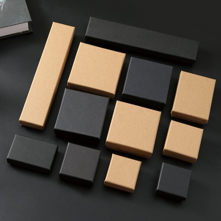 Wholesale kraft paper jewelry packaging box text play bracelet box heaven and earth cover necklace anklet box brooch small box