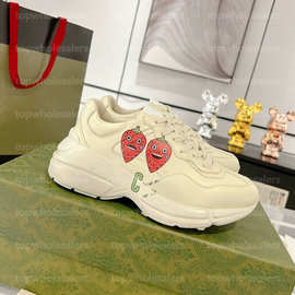 原盒跨境GG家男鞋老爹鞋经典款双G印花彩虹草莓米奇运动情侣男鞋