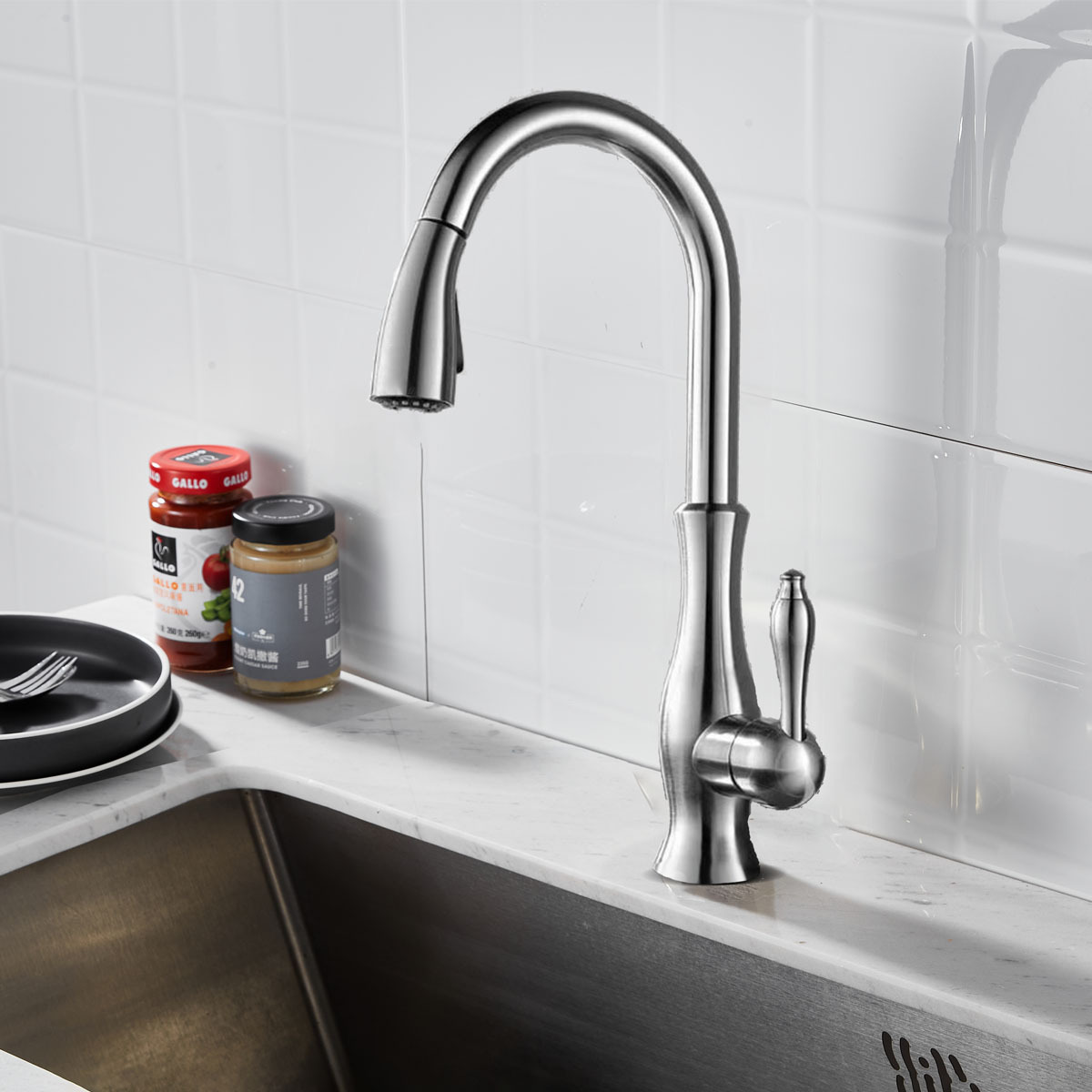 Pull grifo cepillado