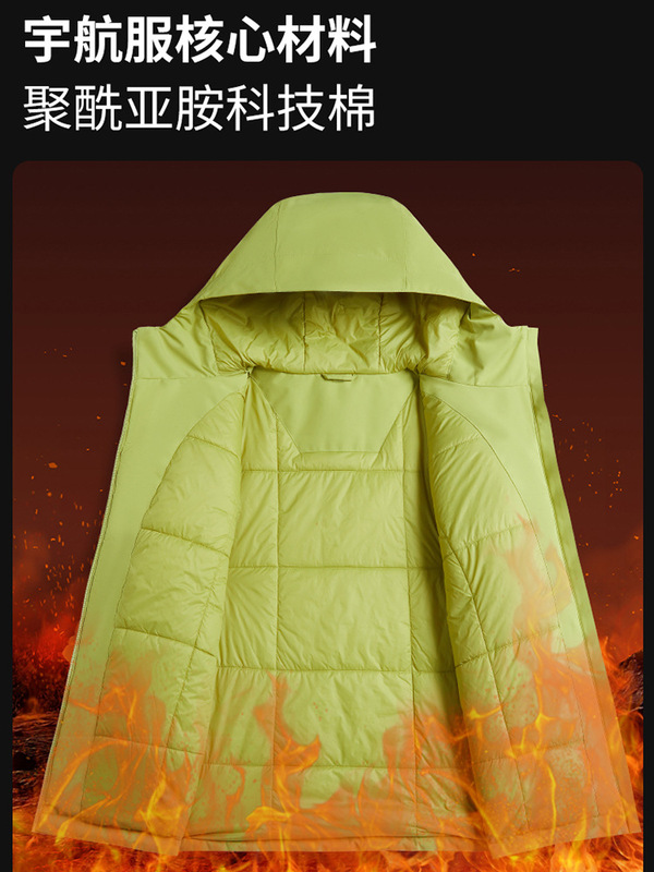 新款加绒加厚冲锋衣大码户外登山服男女款工作服棉衣|undefined