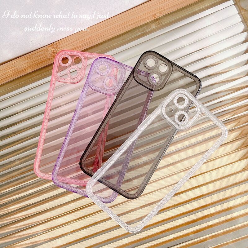 rhinestone frame for iPhone13pro max apple 14 mobile phone case 11 female 12 simple transparent shell xs/xr rhinestone frame for iPhone13pro max apple 14 mobile phone case 11 female 12 simple transparent shell xs/xr