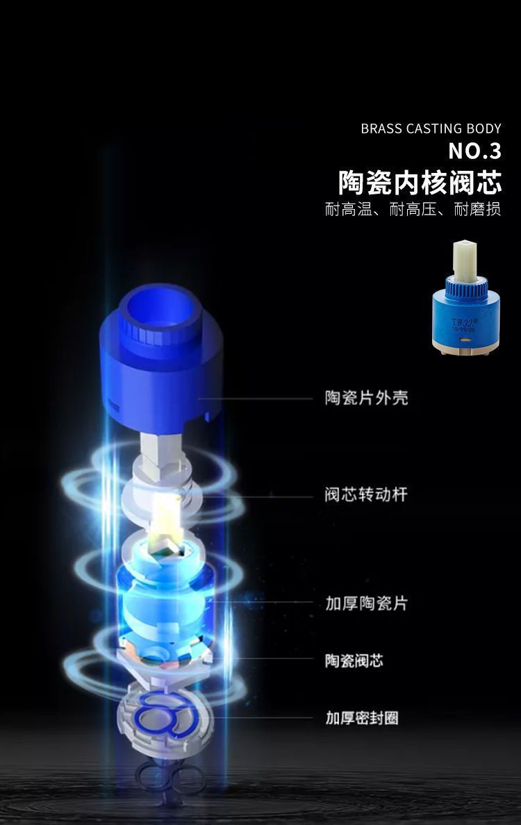 Thickened faucet, household engineering, school solar mixing valve, bathroom, gym, bathhouse, two-in-one shower faucet Item Picture