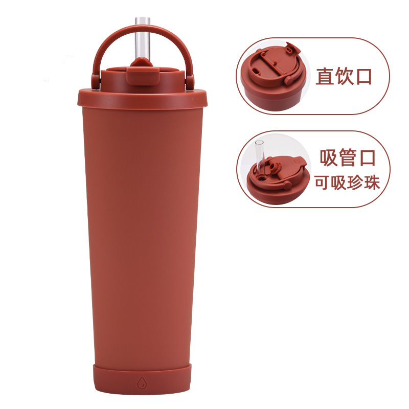 2024 nuevo 830ml gran capacidad ventosa conveniente manejar una taza doble taza grande agujero paja taza de agua