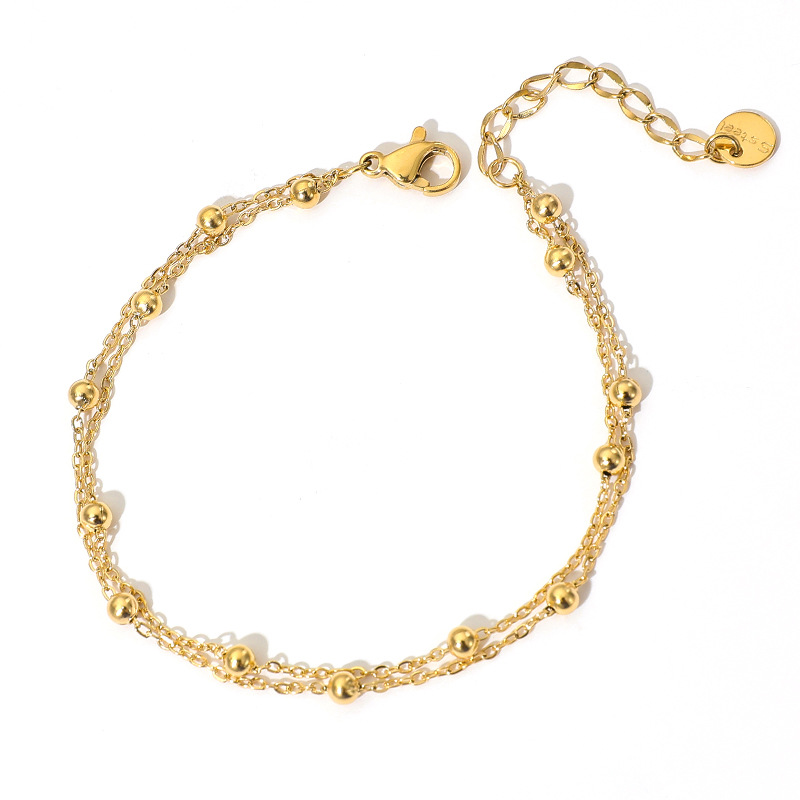 Simple Style Geometric Alloy Plating Anklet