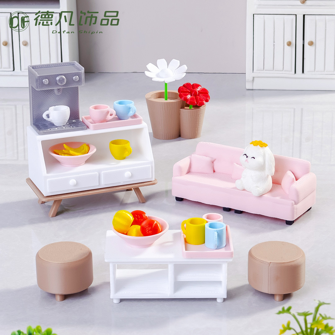 Miniature Living Room Series Doll House Kidsren's Play House Resin Accessories Craft Decorations Desktop Home Furnishings