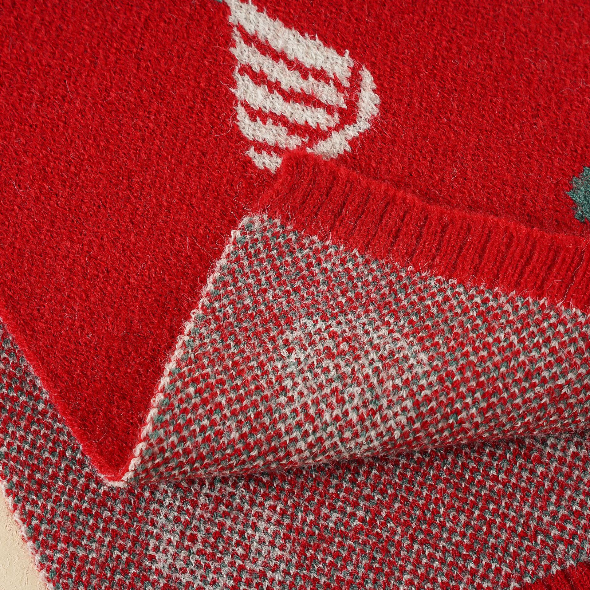 Navidad bufandas rojas otoño-invierno collar de punto para niños niñas lana para niños niños pequeños niños mayores invierno