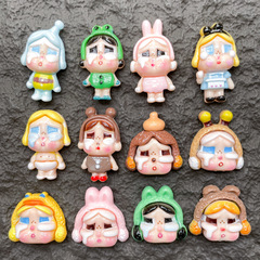 かわいい漫画泣いている女の子人形樹脂アクセサリー diy 携帯電話ケース下駄靴バックルヘアアクセサリー装飾材料