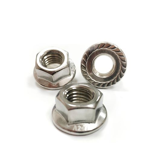 Flange nut stainless steel nut hexagonal anti-loosening screw nut serrated anti-slip stainless steel nut DIN6923