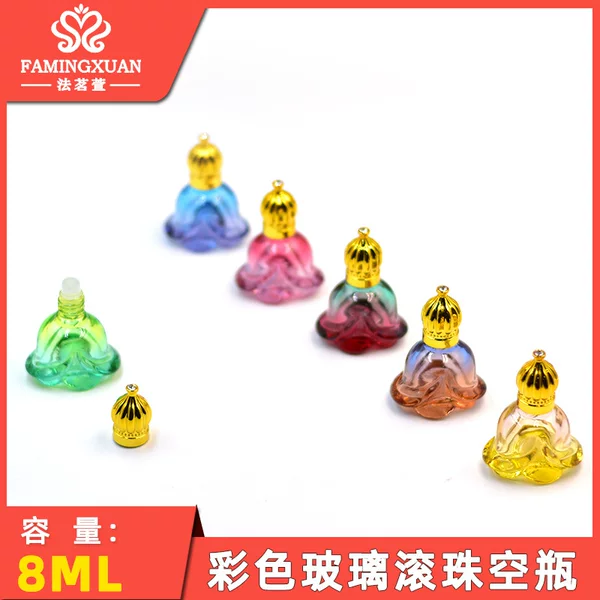 Famingxuan Repackaged Empty Bottles, Glass Bottles, Bulk Perfume Empty Bottles, 8ml Colorfuled Glass Roller Ball Perfume Bottles